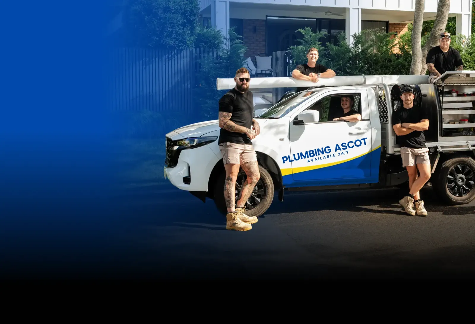 Plumbing Ascot team with the ute